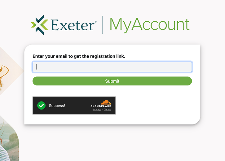 MyAccount login screen